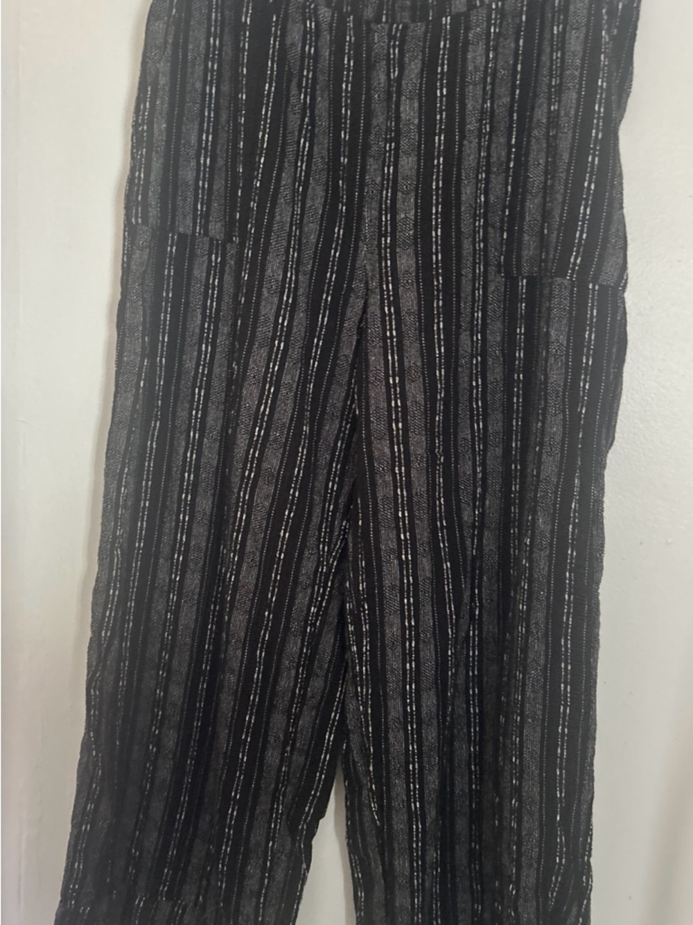 Time and Tru Black and White Striped Wide-Leg Pants